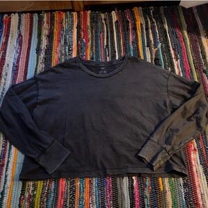 aerie distressed boxy longsleeve